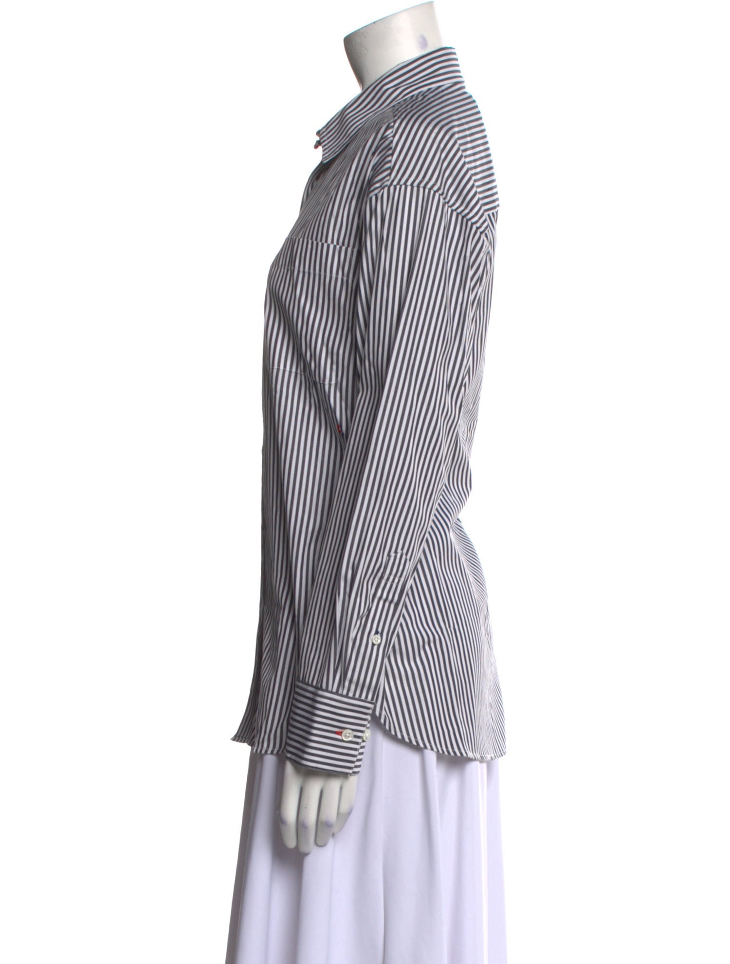 Clare V. Striped Long Sleeve Button-Up Top w/ Tags