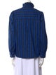 Clare V. Striped Mock Neck Button-Up Top