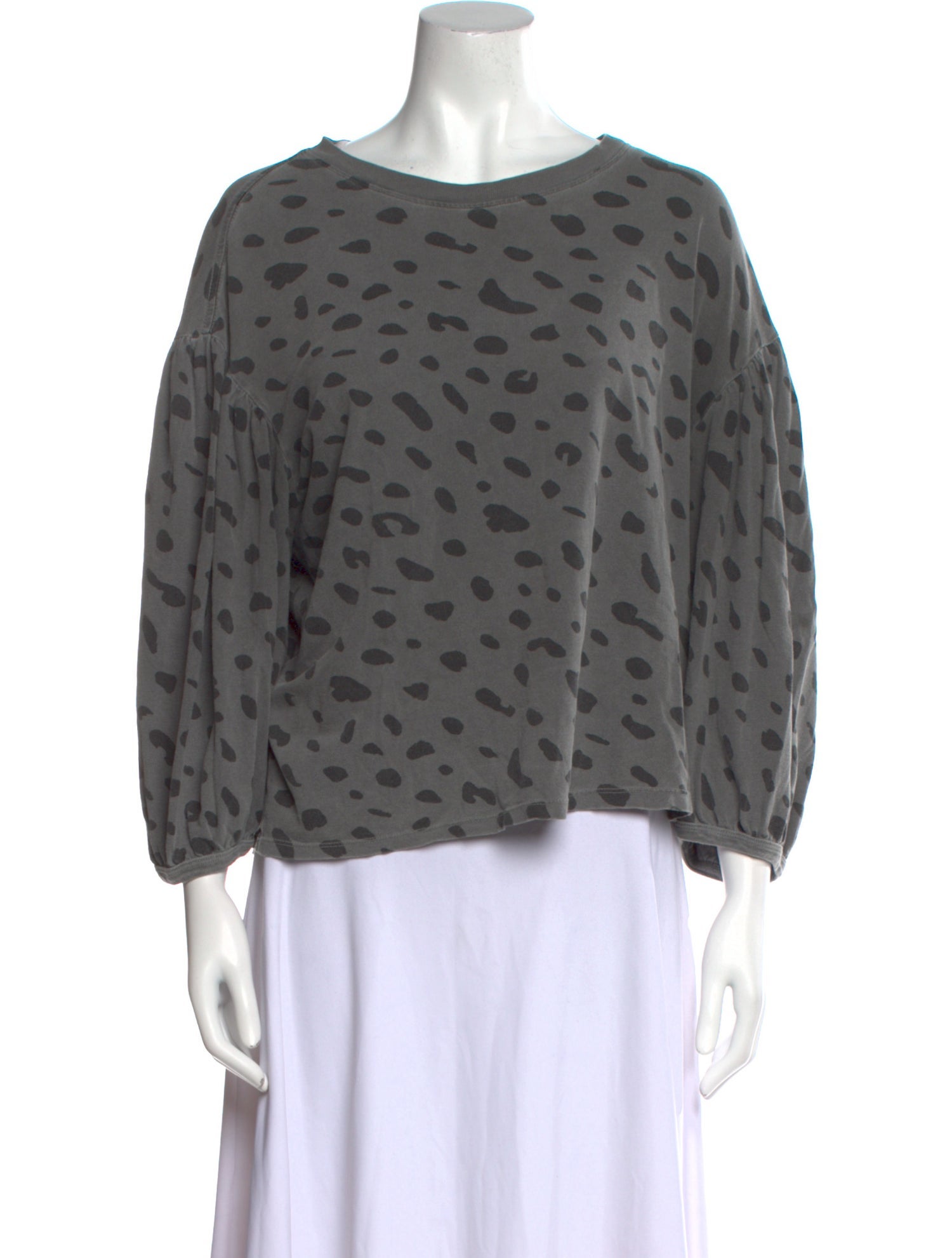 Clare V. Printed Bateau Neckline Blouse