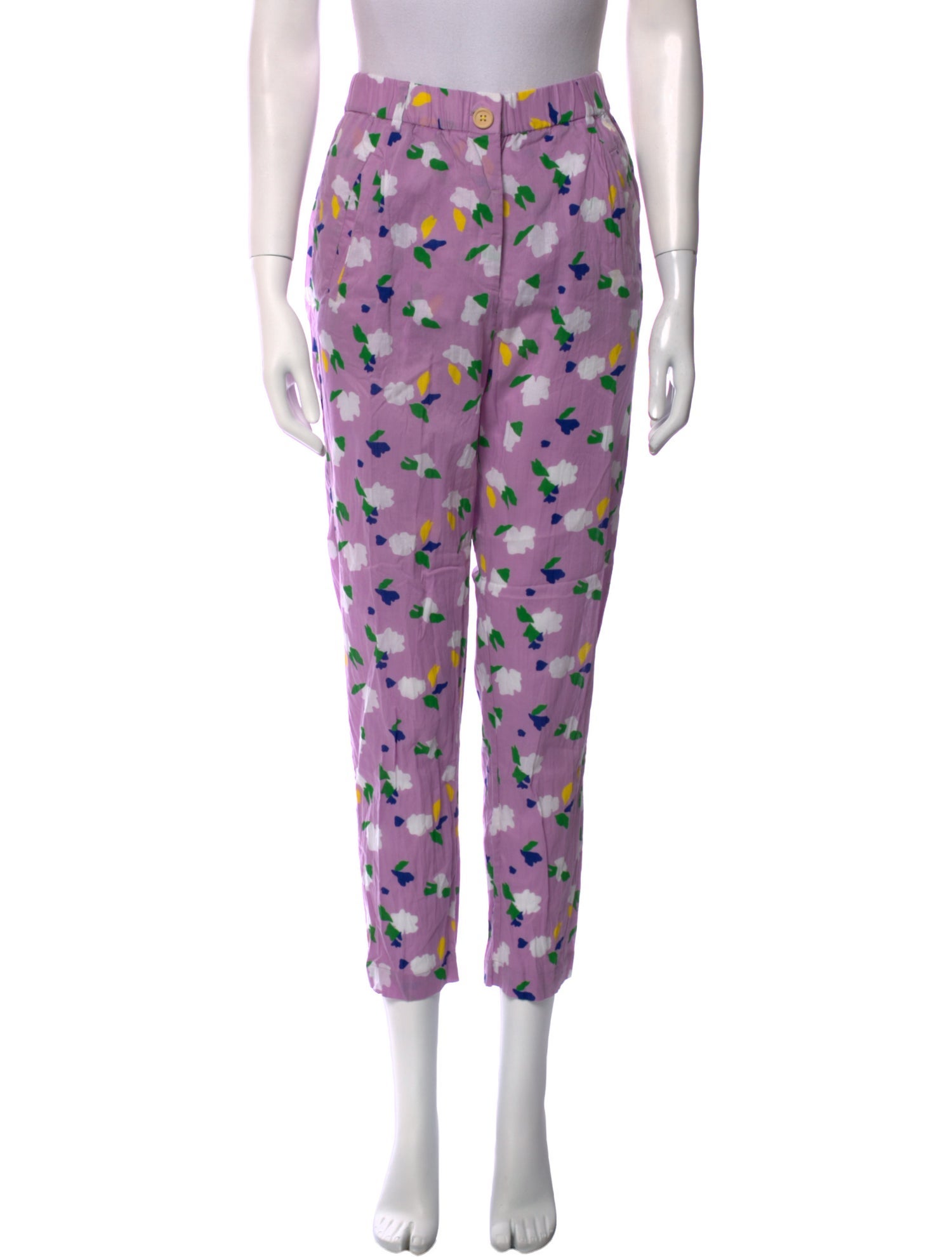 Clare V. Floral Print Skinny Leg Pants