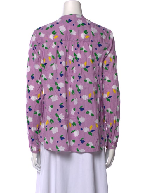 Clare V. Printed Crew Neck Button-Up Top