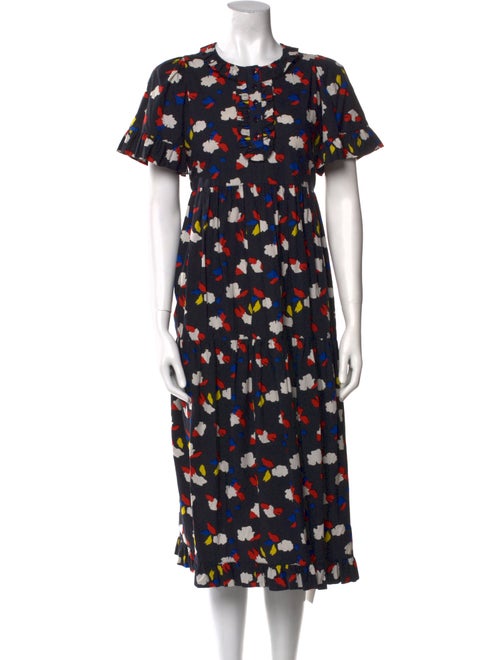 Clare V. Floral Print Midi Length Dress