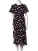 Clare V. Floral Print Midi Length Dress