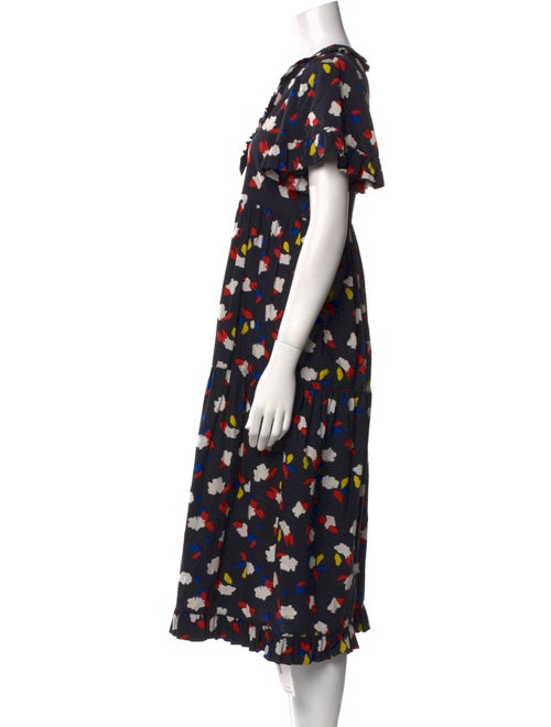 Clare V. Floral Print Midi Length Dress
