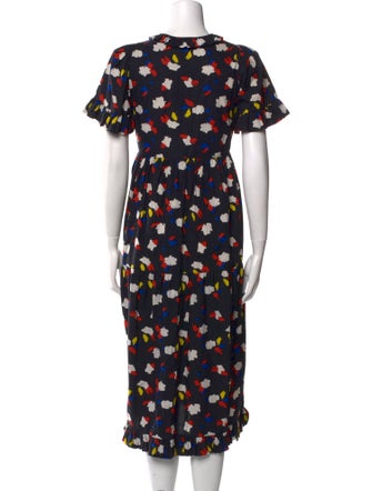 Clare V. Floral Print Midi Length Dress
