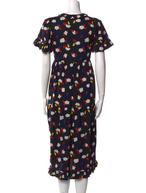 Clare V. Floral Print Midi Length Dress