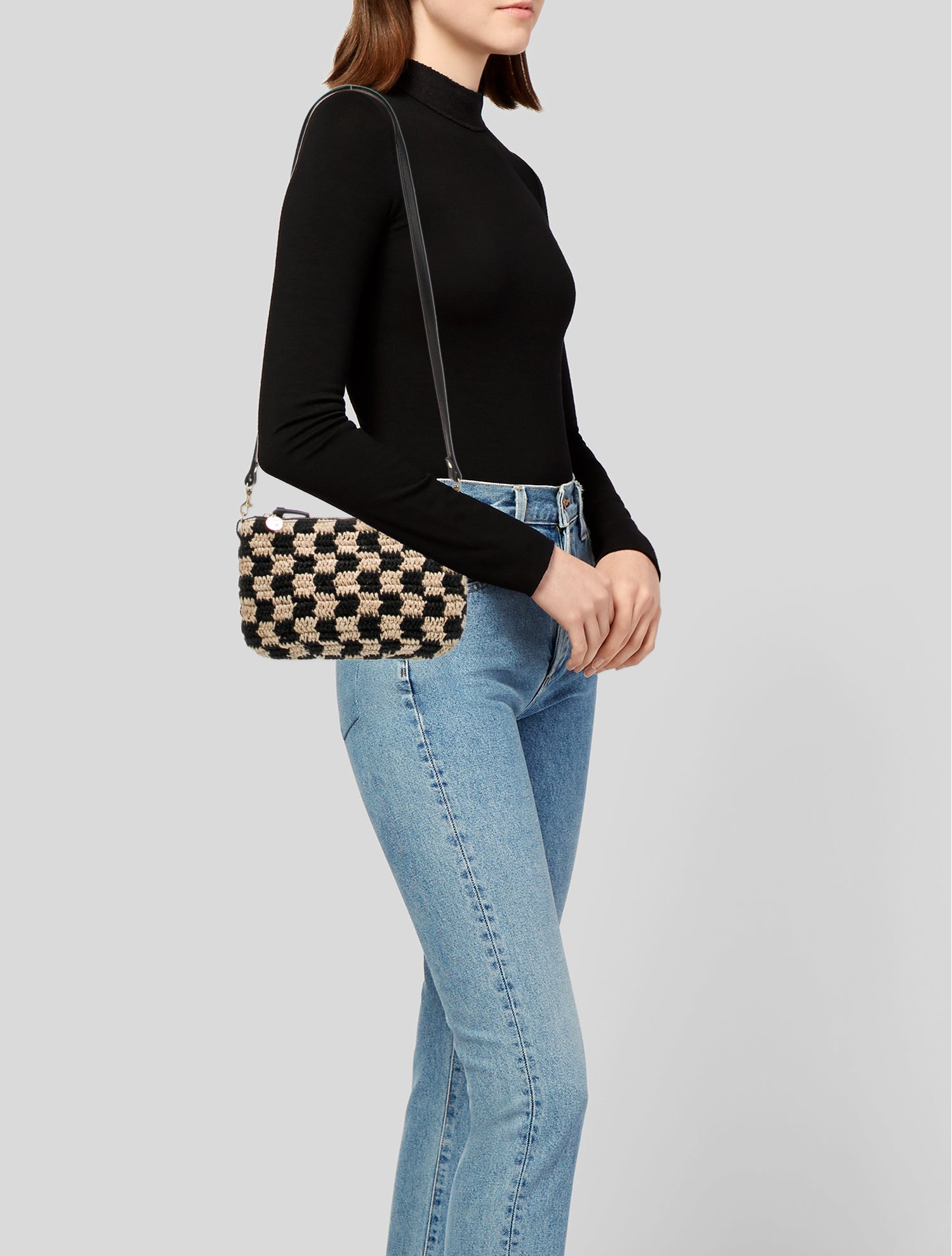 Clare V. Raffia Shoulder Bag