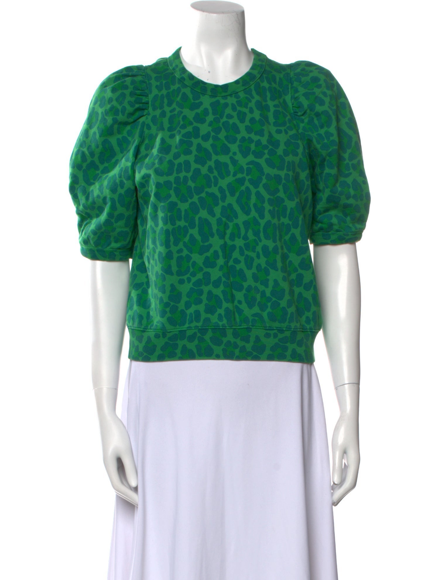 Clare V. Animal Print Crew Neck Sweatshirt