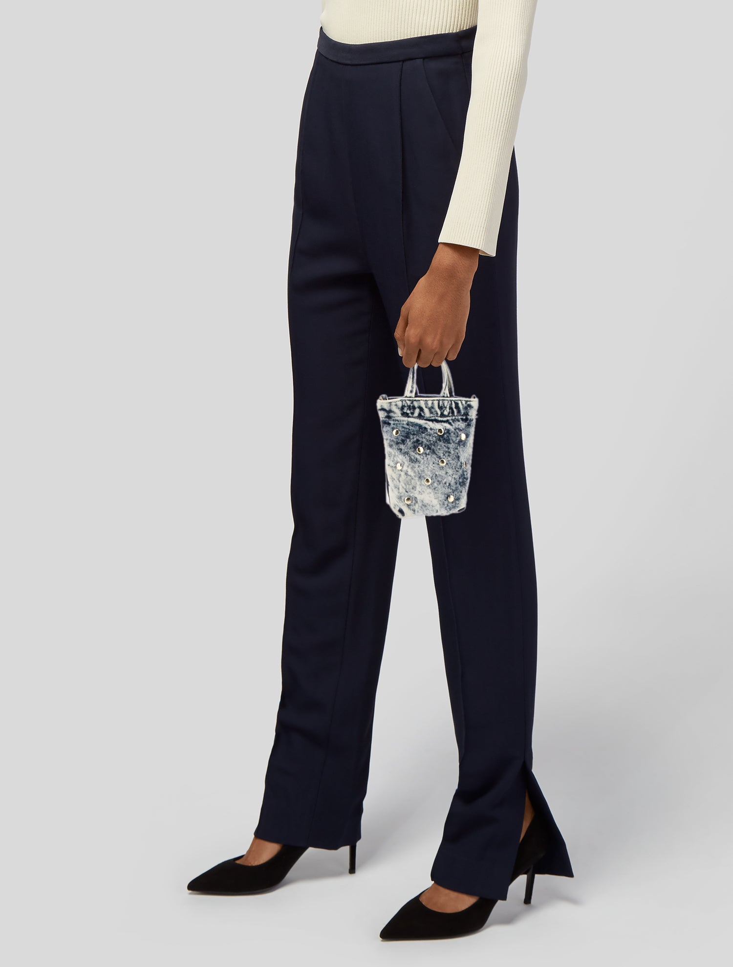 Clare V. Denim Top Handle Bag