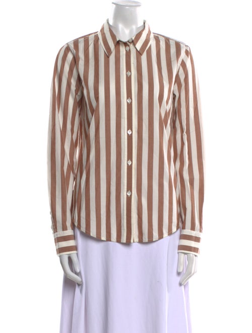 Clare V. Striped Long Sleeve Button-Up Top