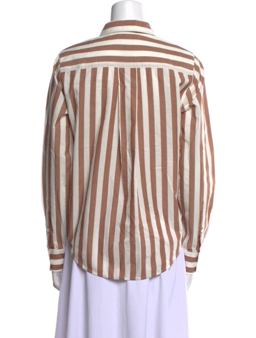Clare V. Striped Long Sleeve Button-Up Top