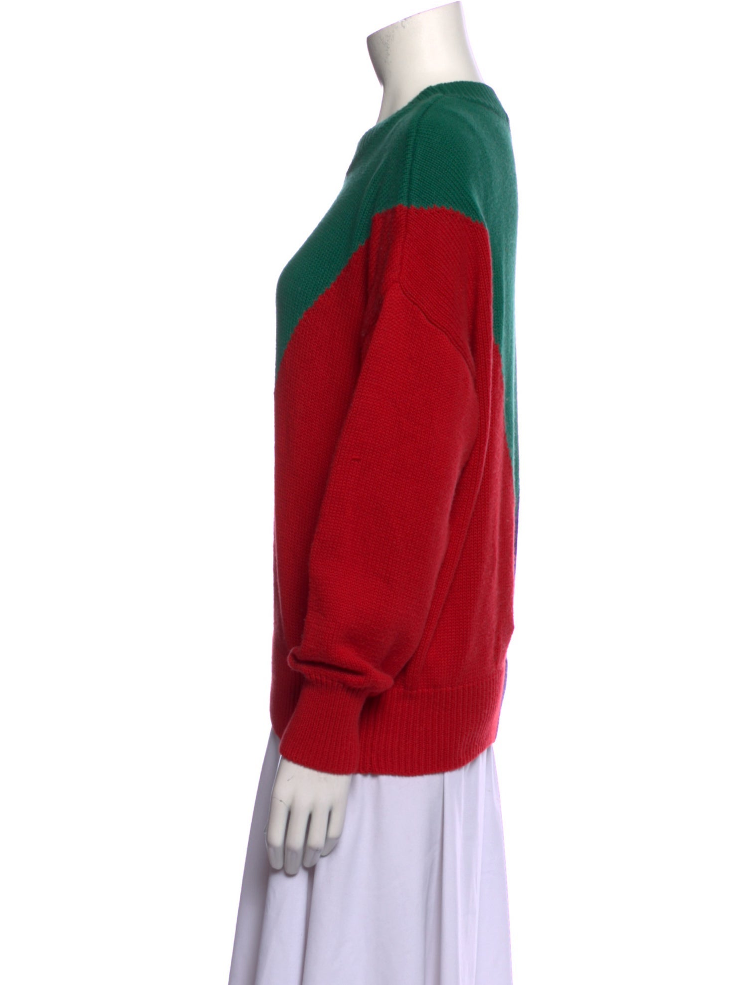 Clare V. Colorblock Pattern Scoop Neck Sweater