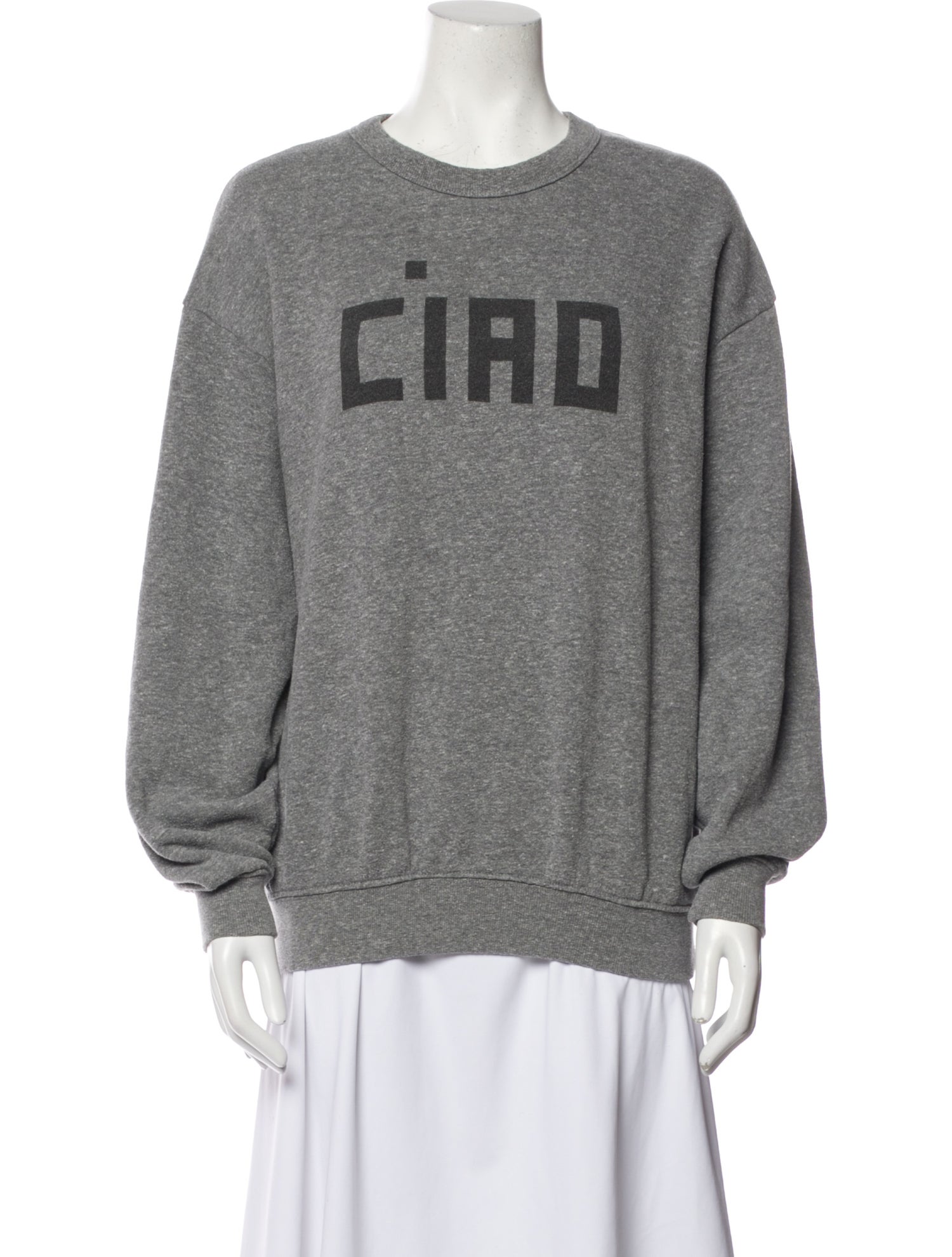 Clare V. Graphic Print Crew Neck Sweater