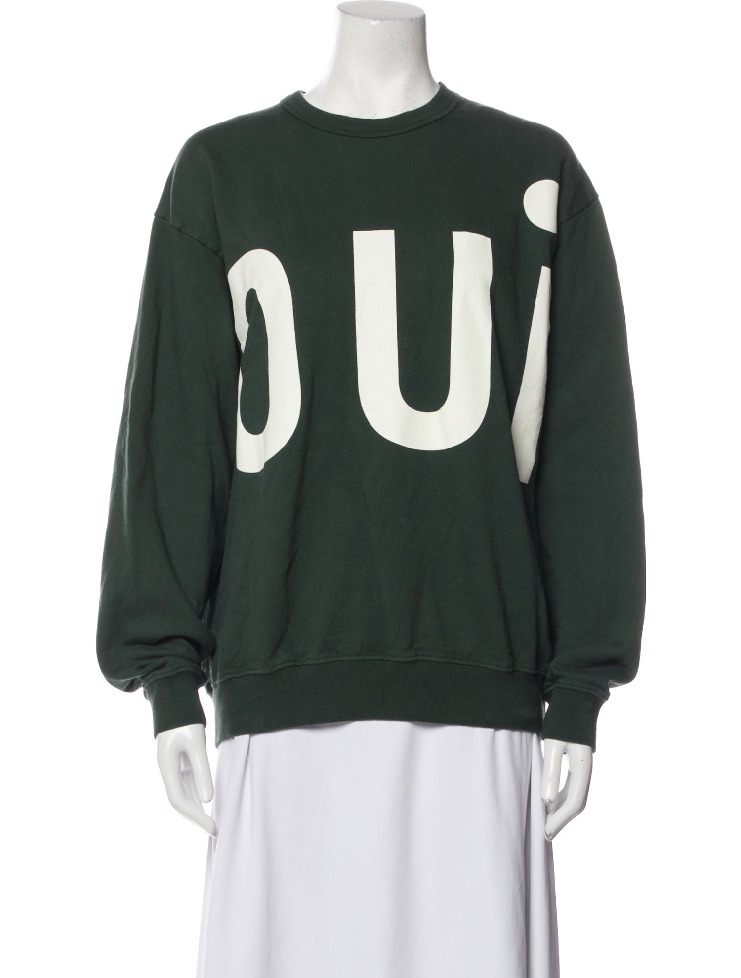 Clare V. Graphic Print Crew Neck Sweater