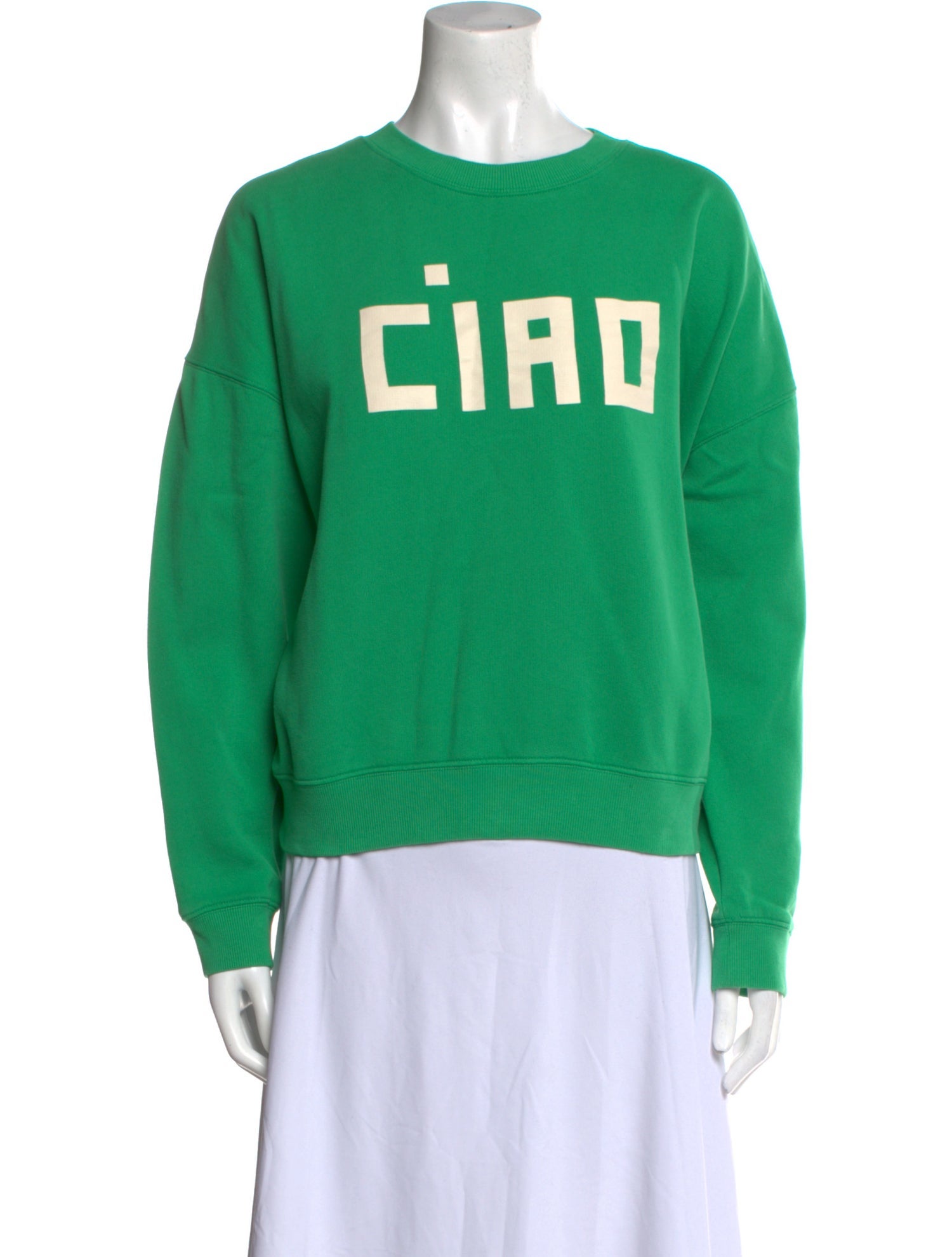 Clare V. Graphic Print Crew Neck Sweatshirt