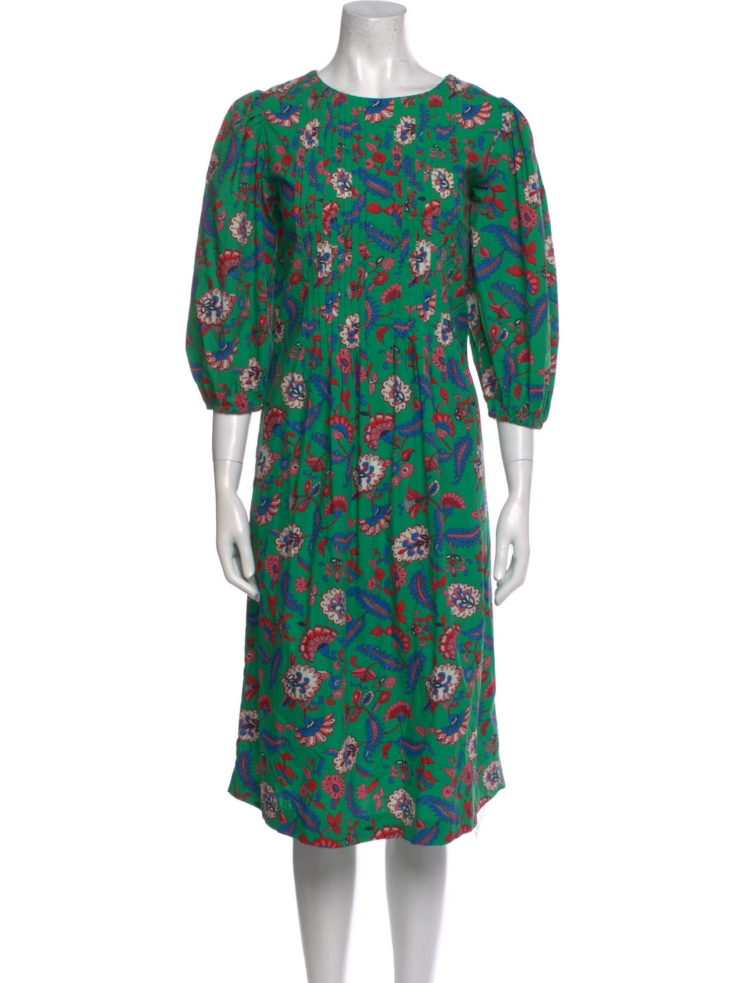 Clare V. Floral Print Midi Length Dress