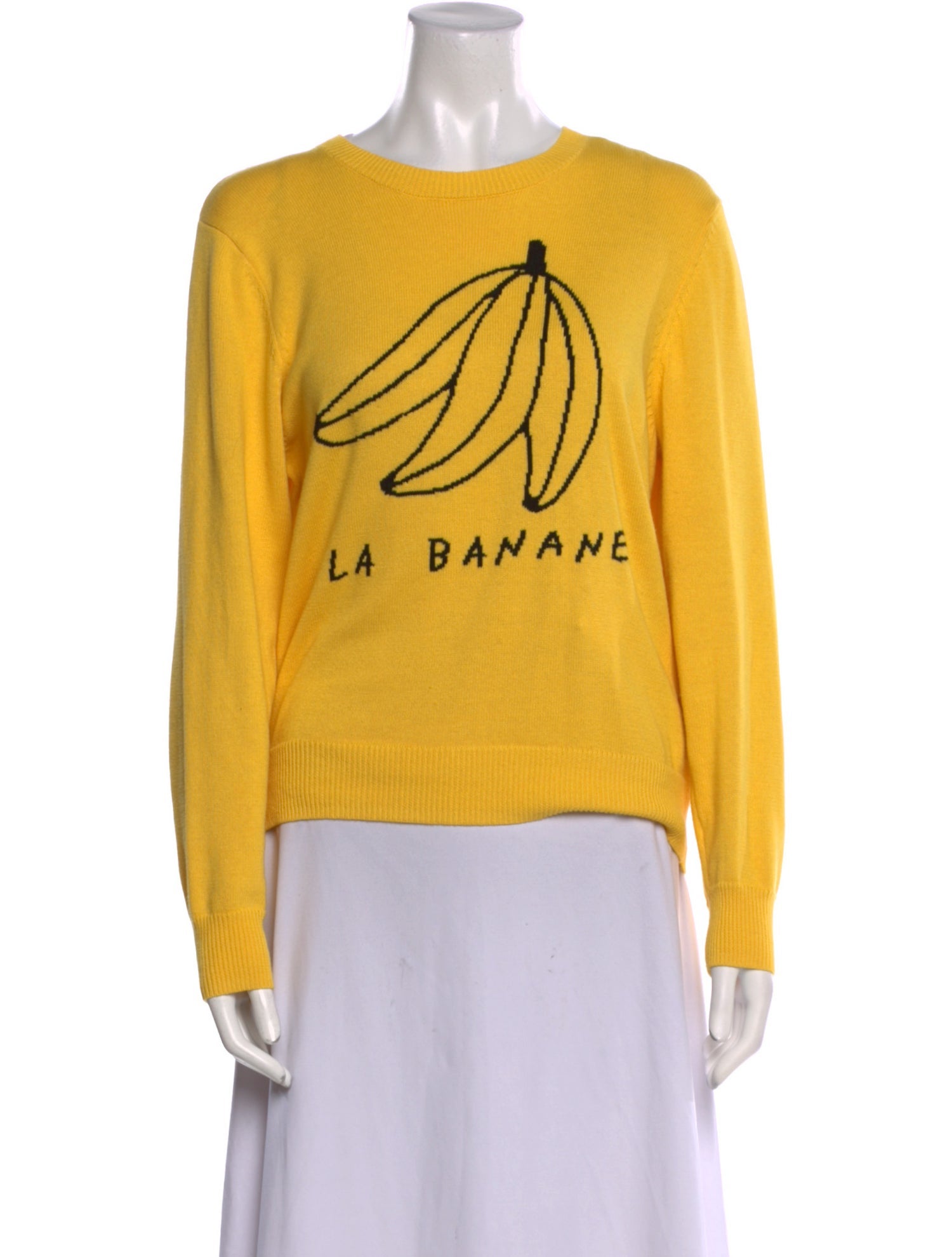 Clare V. Graphic Print Crew Neck Sweater