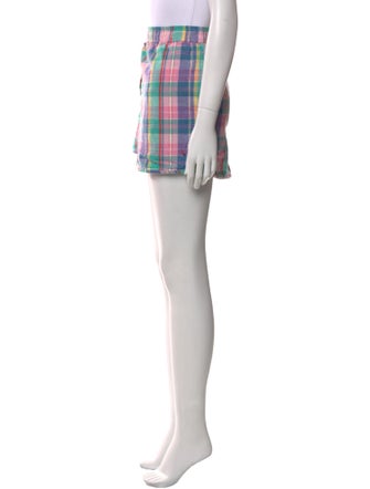 Clare V. Plaid Print Mini Shorts