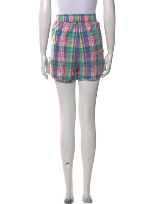 Clare V. Plaid Print Mini Shorts