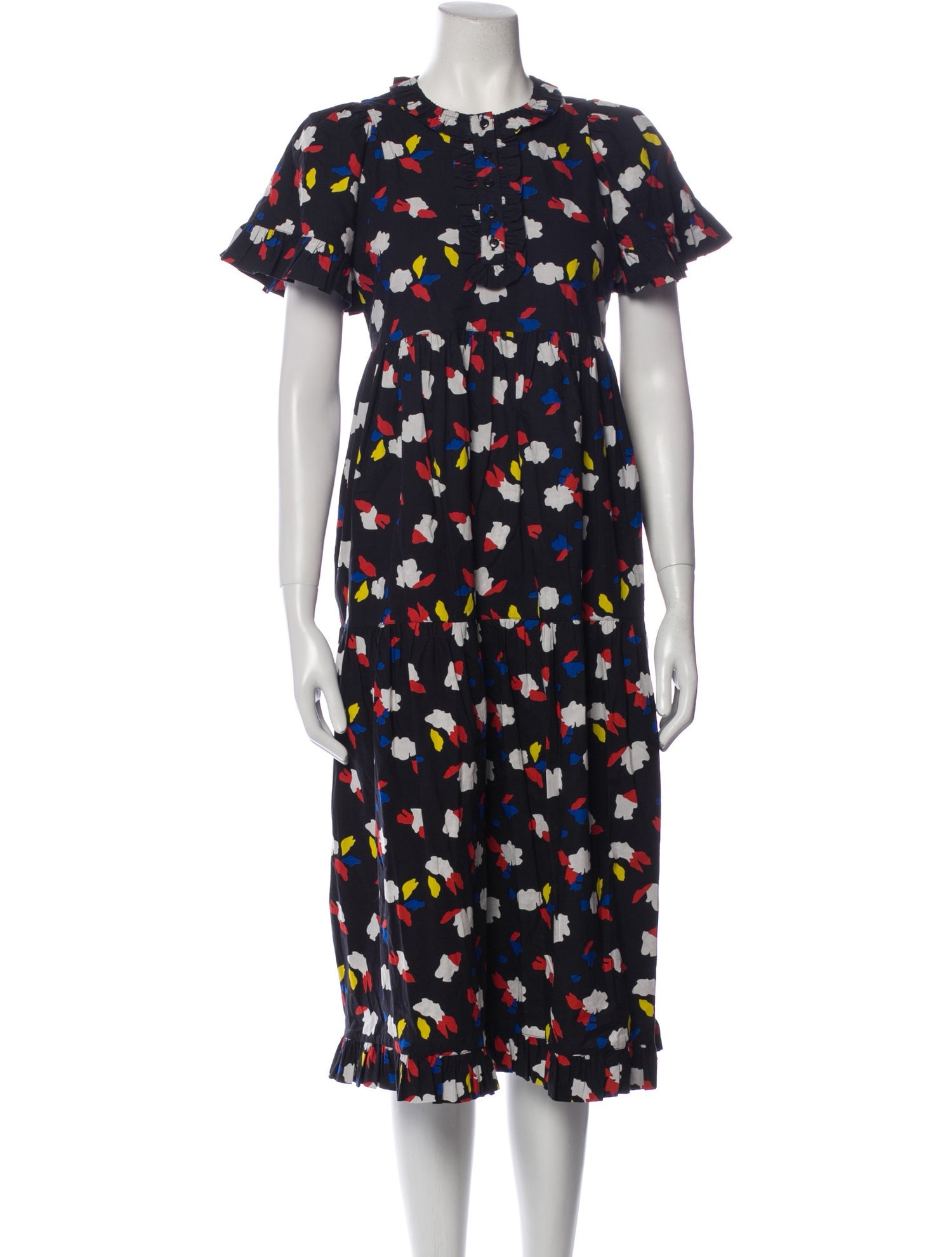 Clare V. Floral Print Midi Length Dress