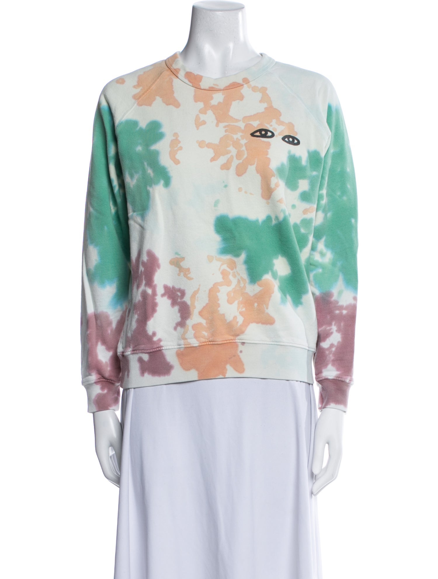 Clare V. Tie-Dye Print Crew Neck Sweatshirt