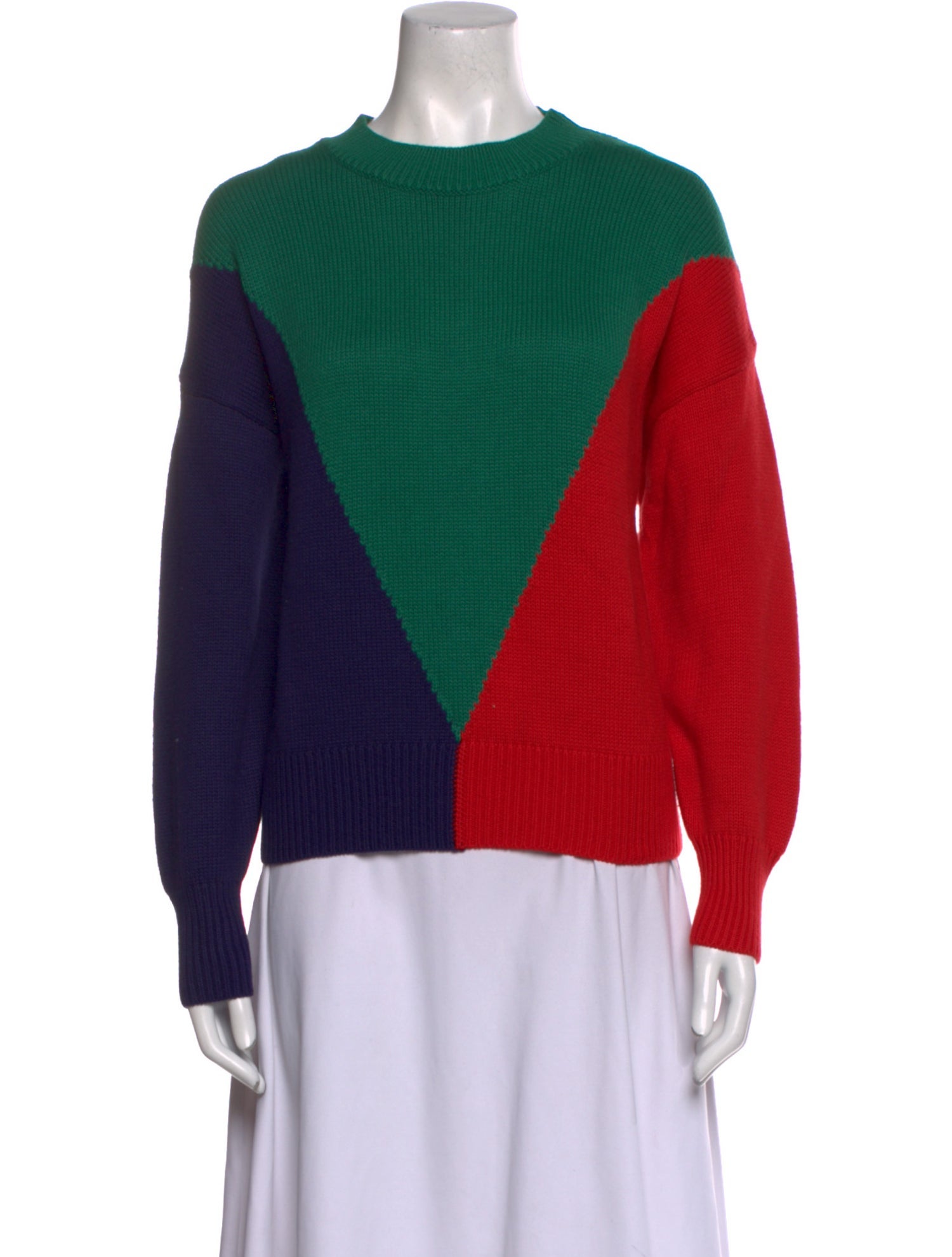 Clare V. Colorblock Pattern Crew Neck Sweater w/ Tags