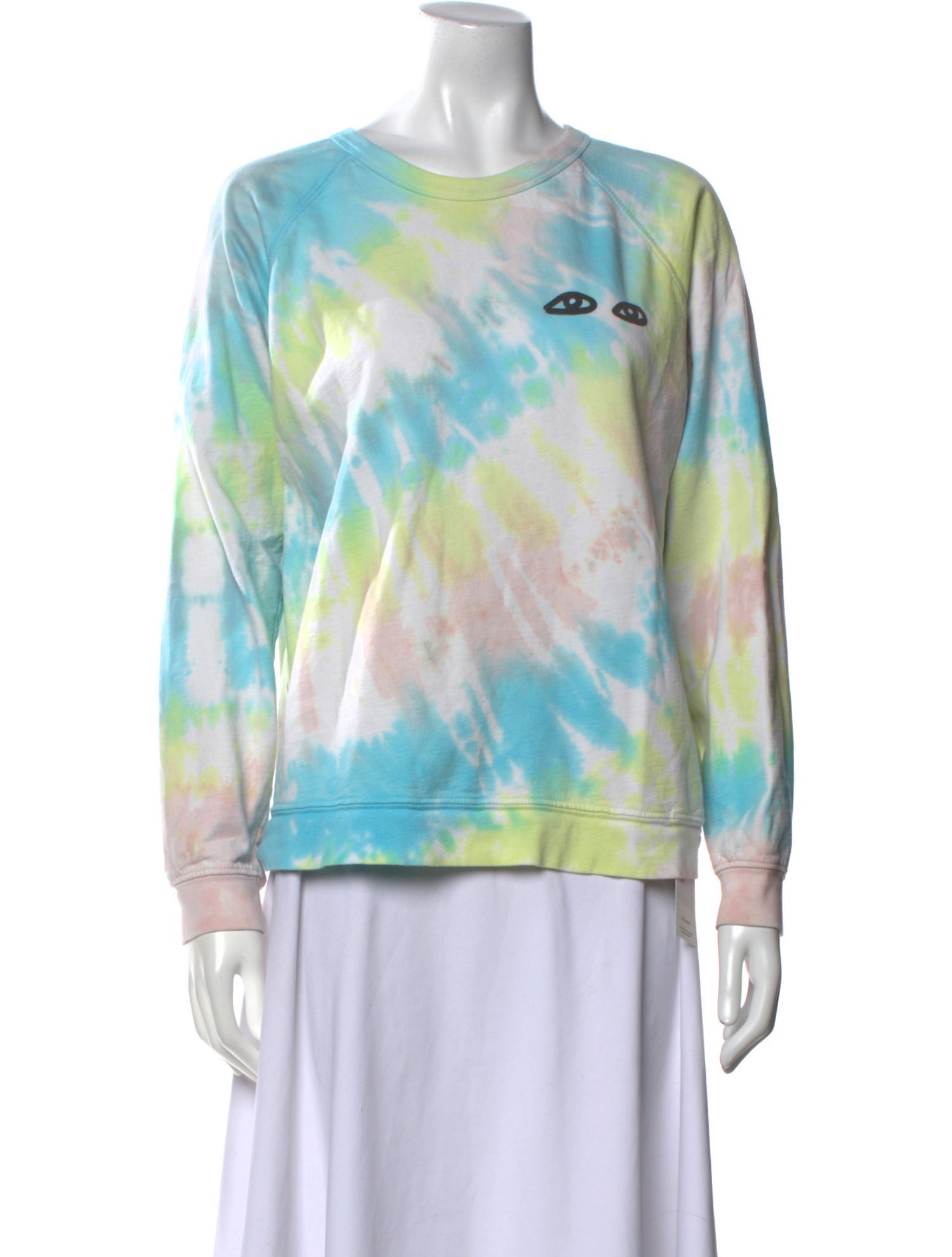 Clare V. Tie-Dye Print Crew Neck Sweater