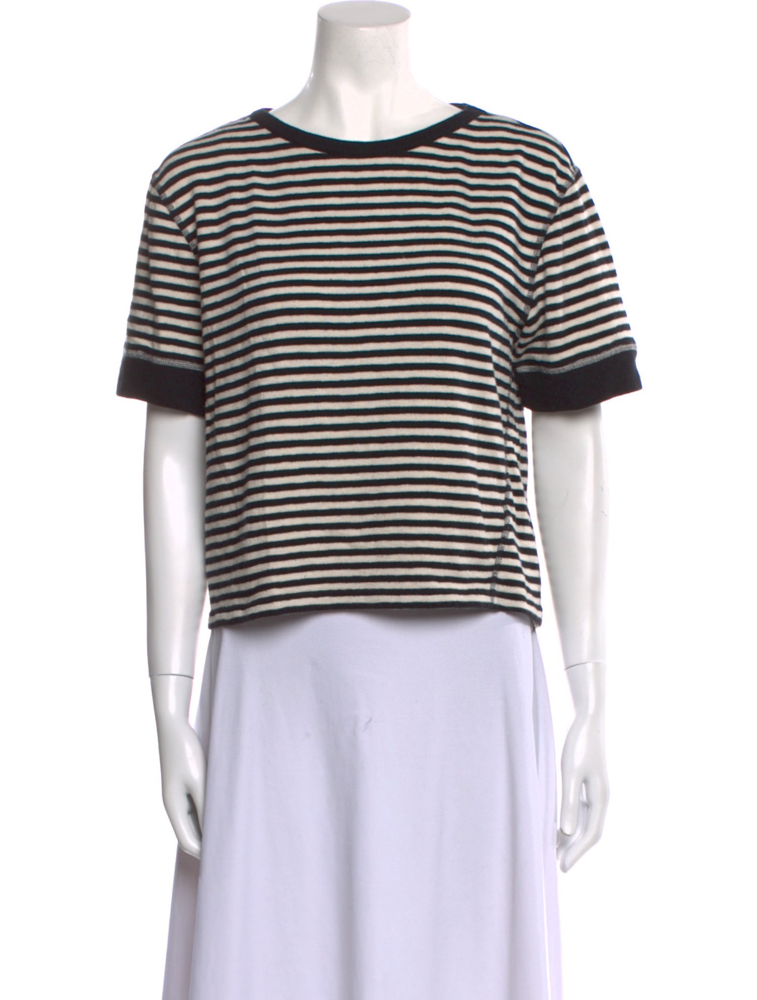 Clare V. Striped Scoop Neck Sweater