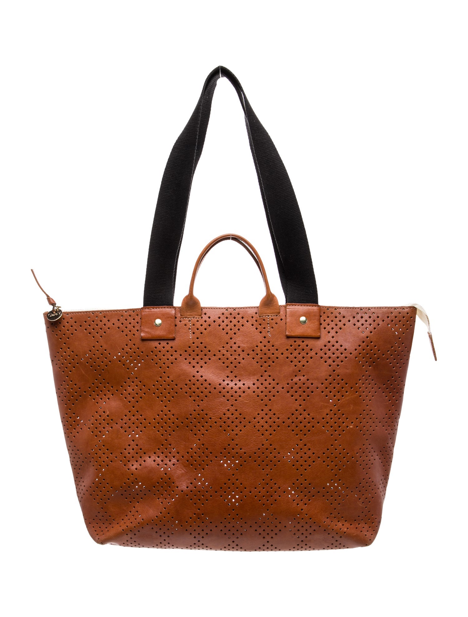 Clare V. Perforated Monogram Tote