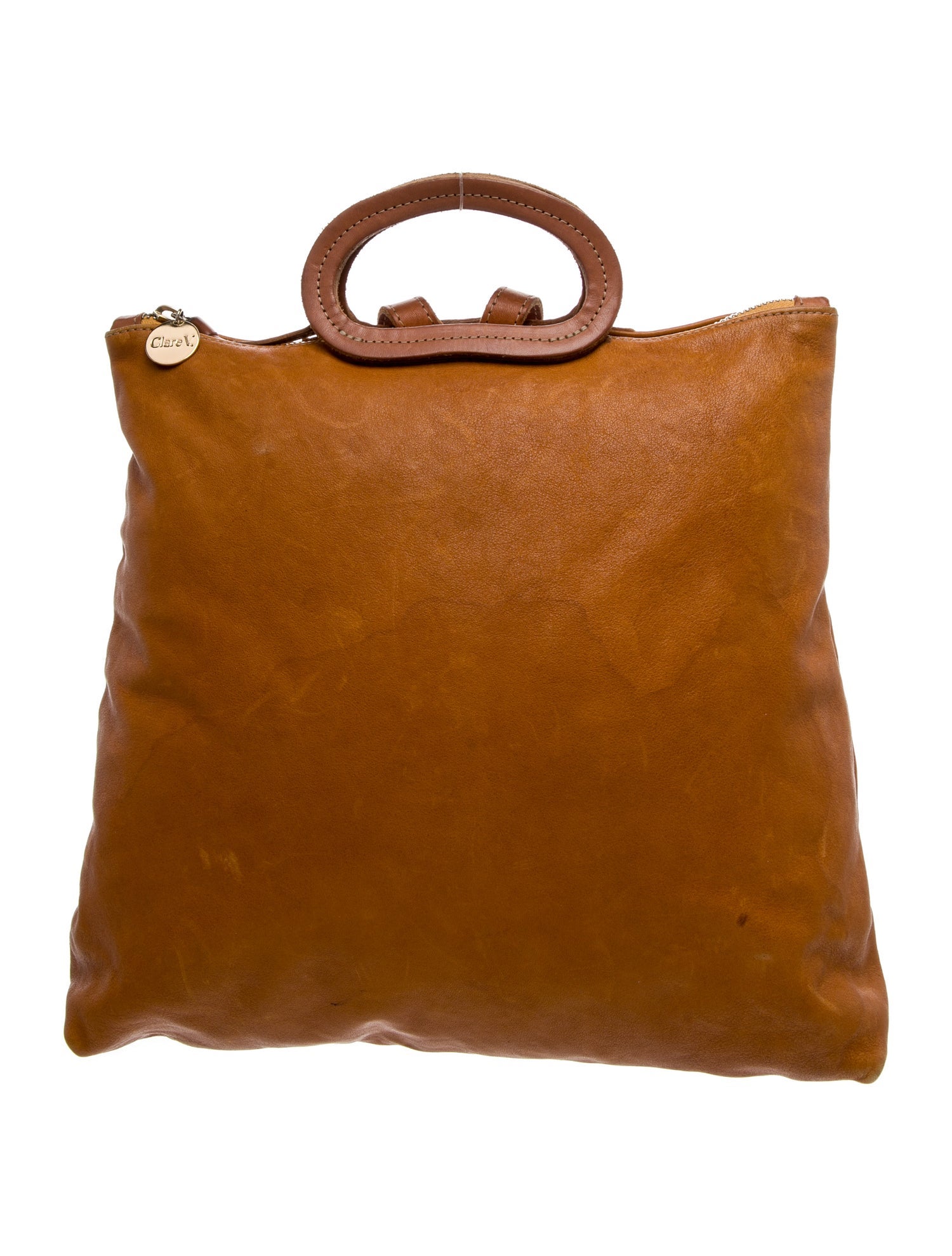 Clare V. Leather Top Handle Bag