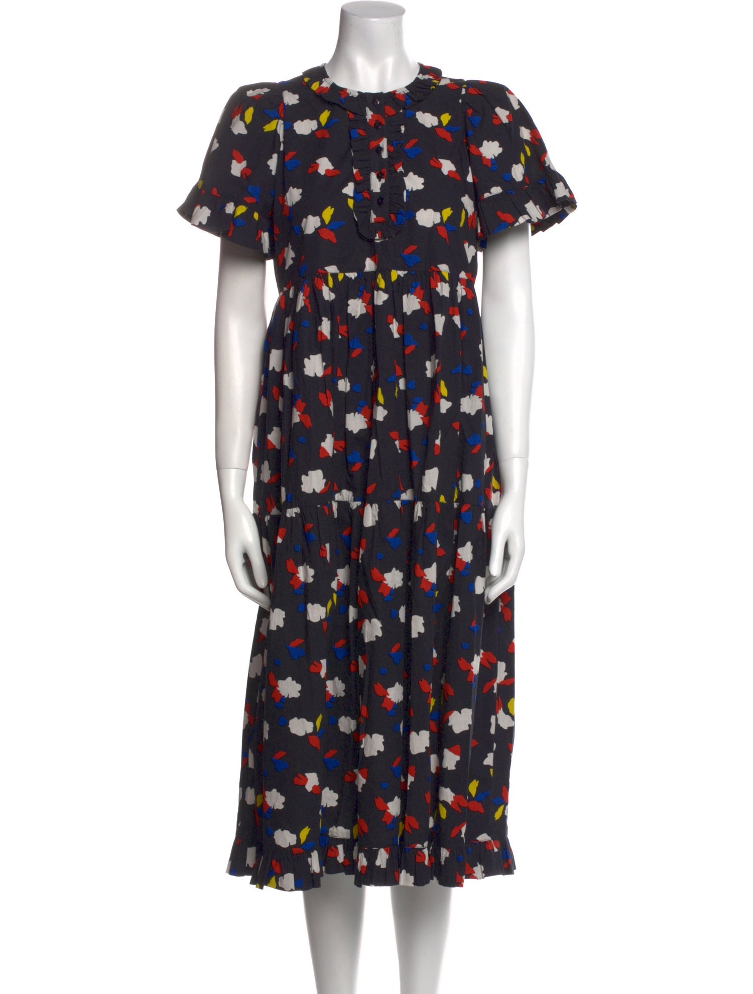 Clare V. Floral Print Midi Length Dress