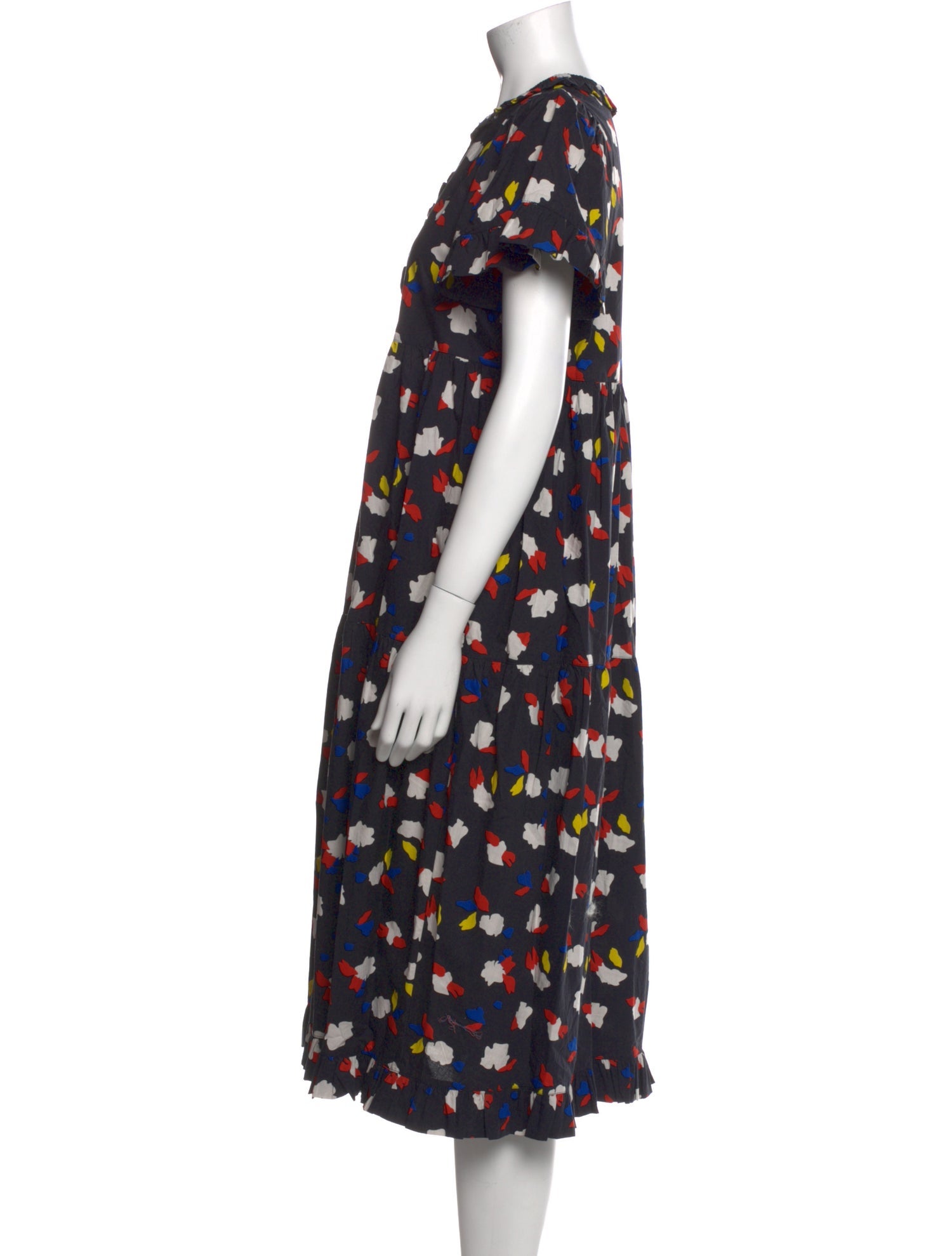 Clare V. Floral Print Midi Length Dress