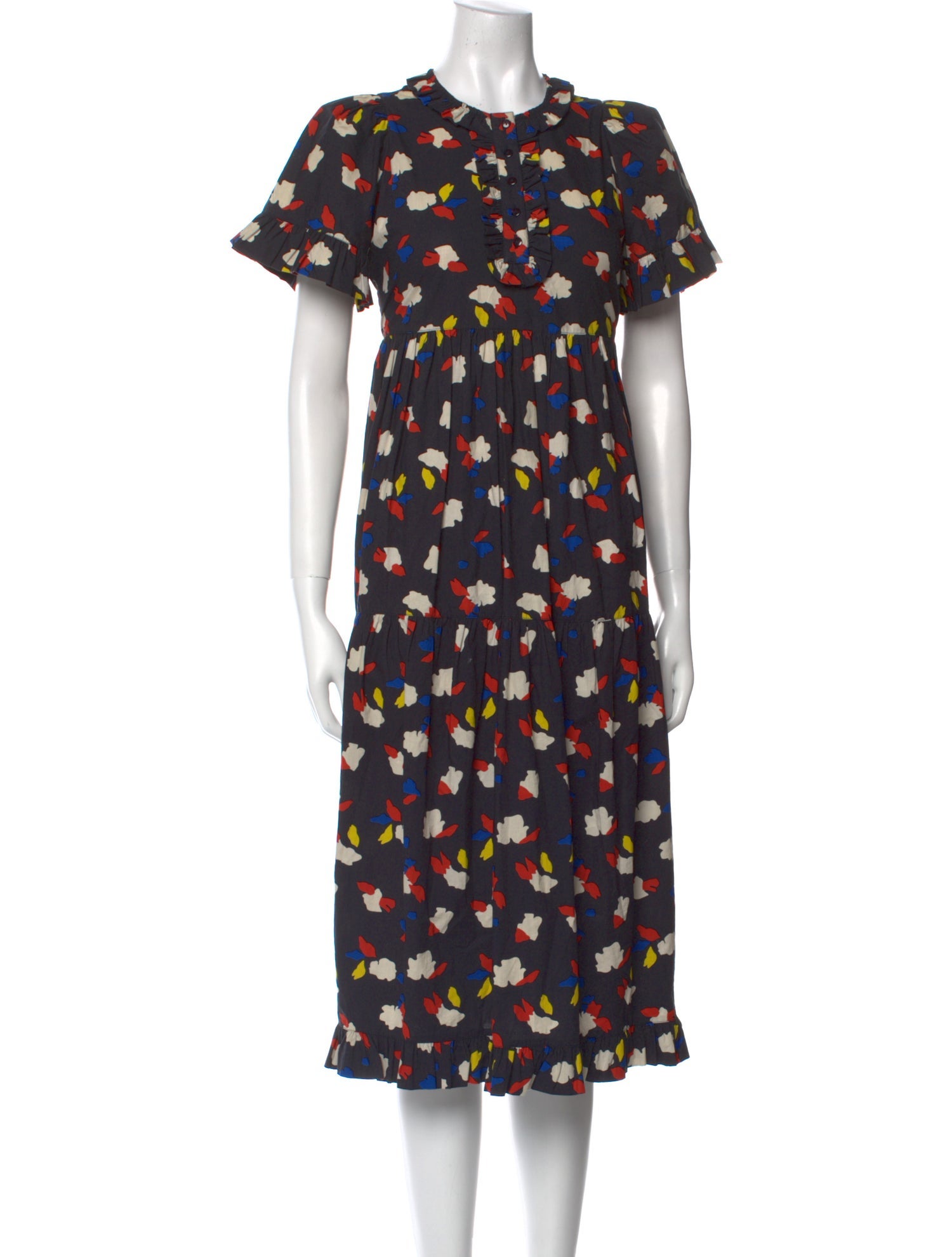 Clare V. Floral Print Midi Length Dress