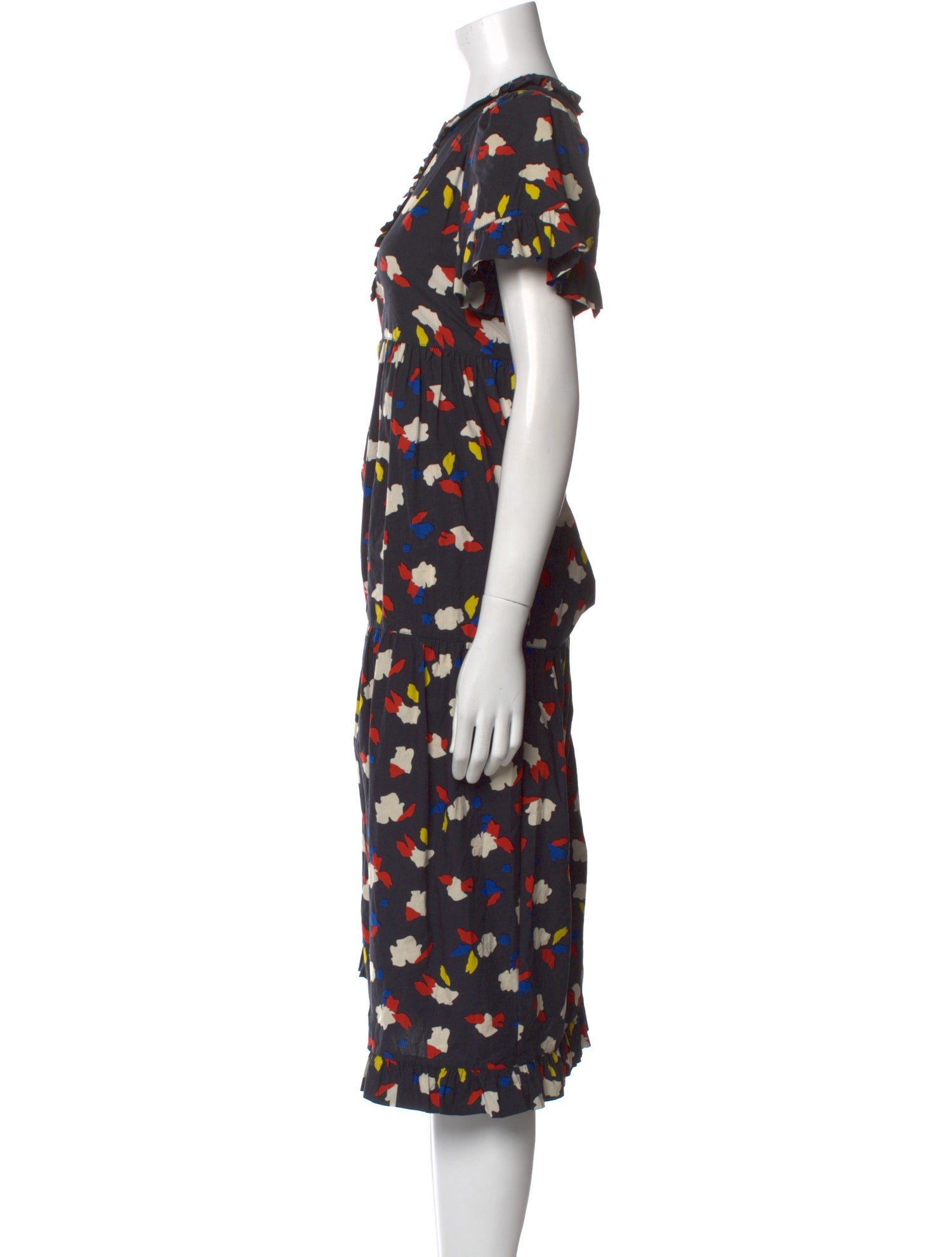 Clare V. Floral Print Midi Length Dress