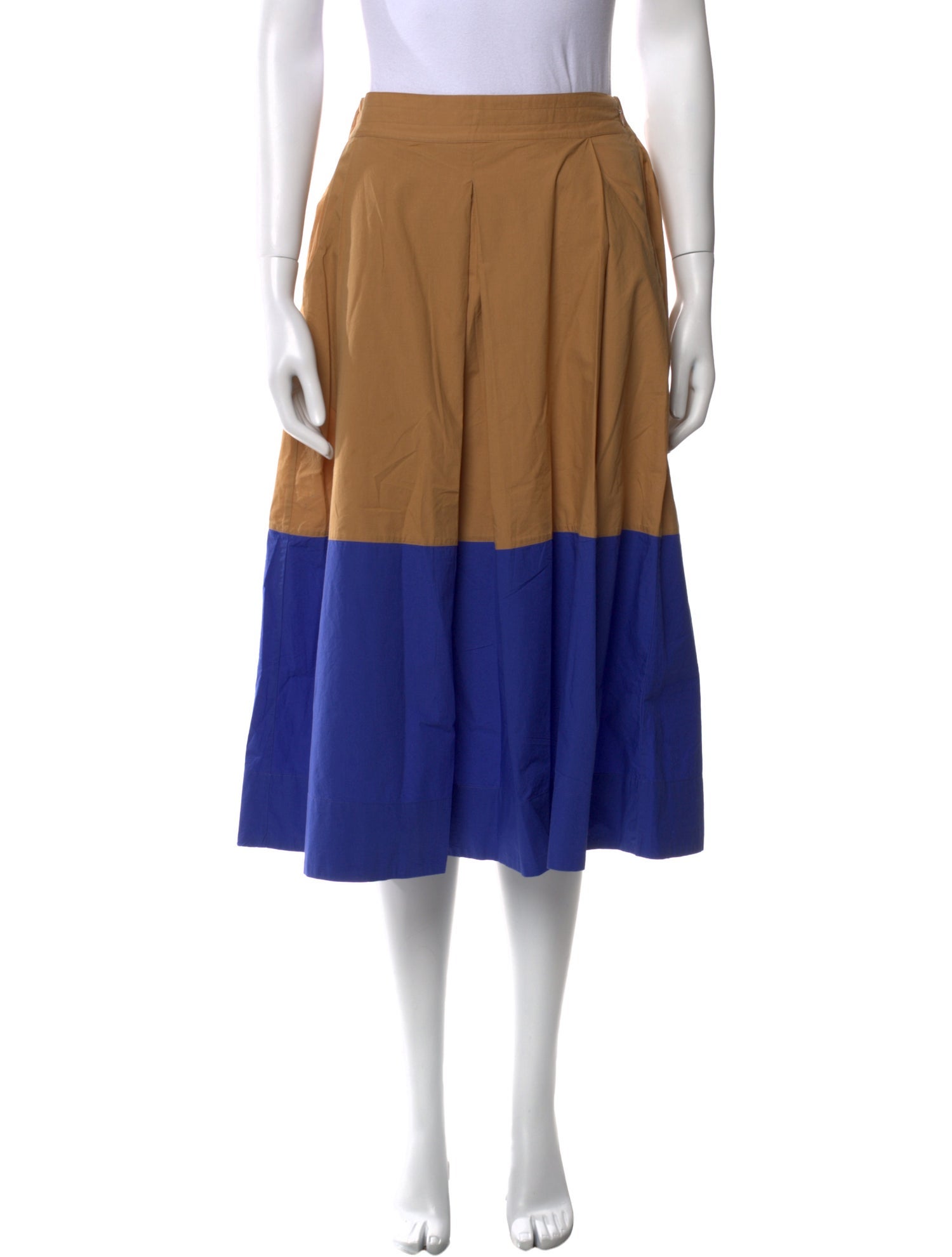 Clare V. Colorblock Pattern Midi Length Skirt