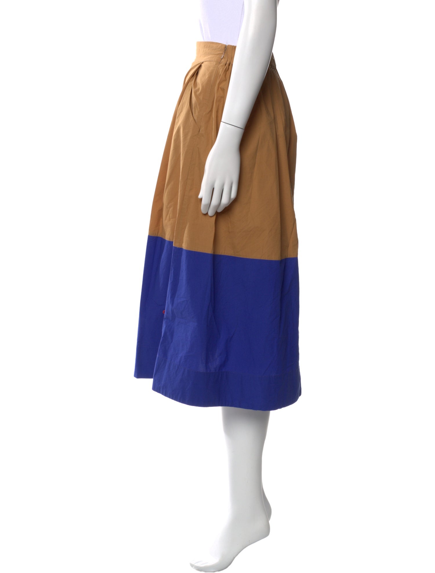 Clare V. Colorblock Pattern Midi Length Skirt