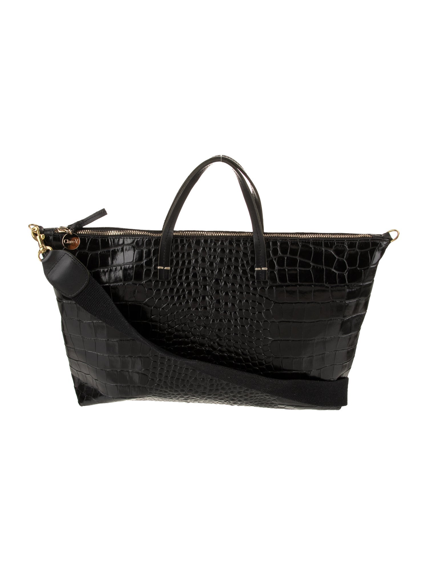 Clare V. Embossed Leather Weekender Bag