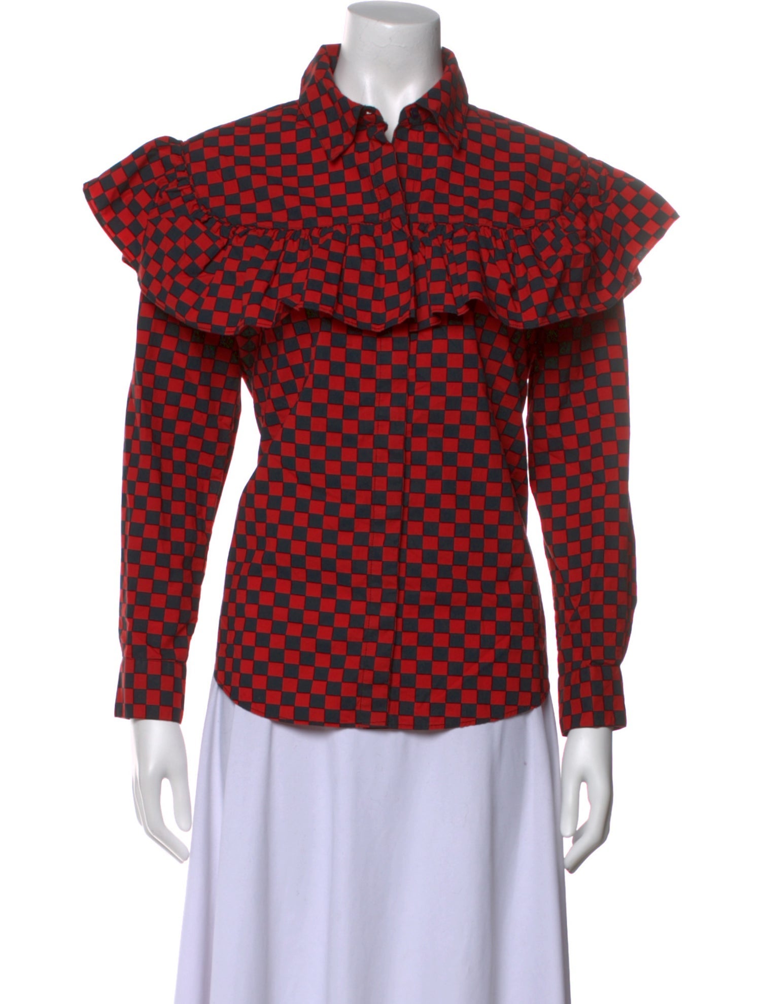 Clare V. Plaid Print Long Sleeve Button-Up Top