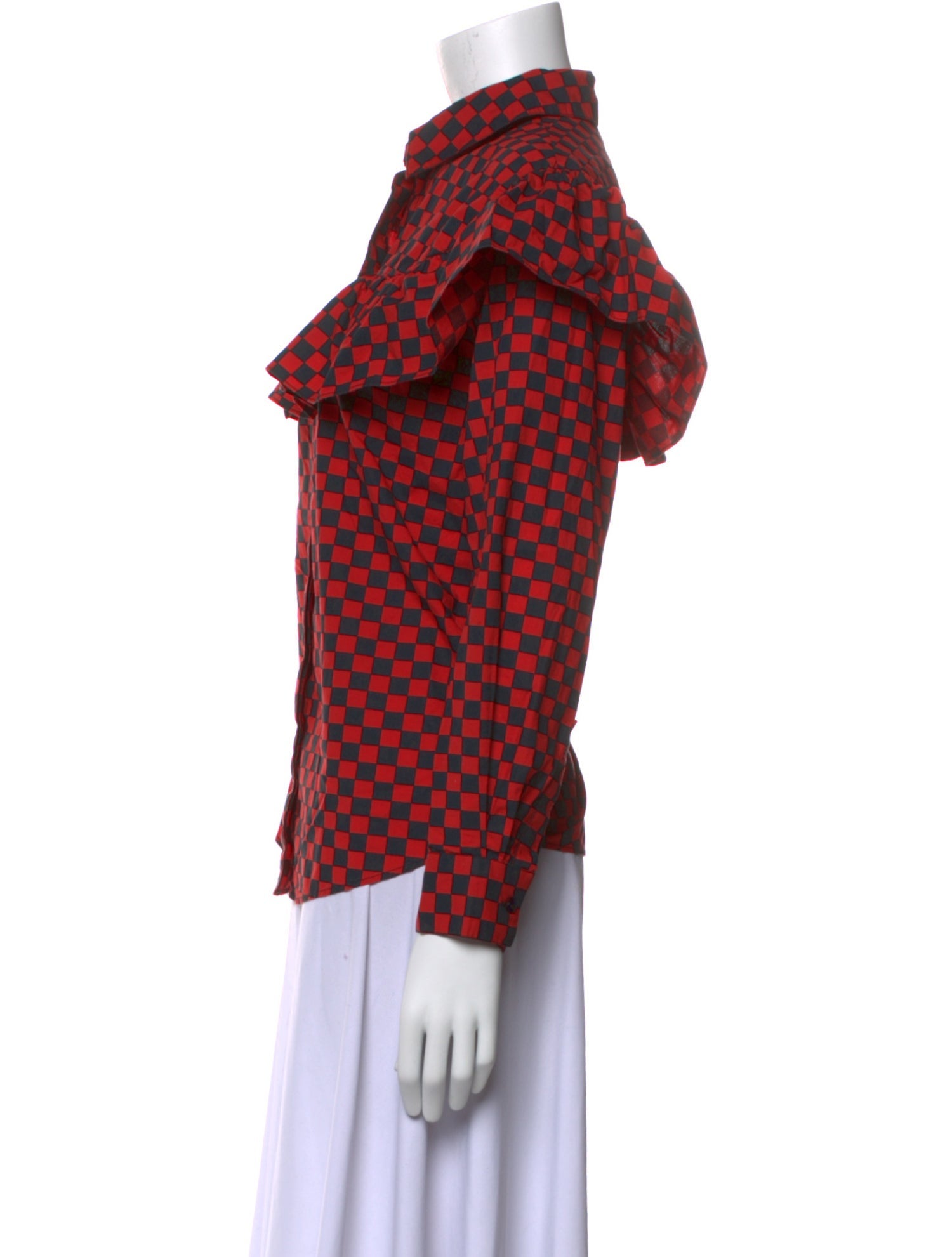 Clare V. Plaid Print Long Sleeve Button-Up Top