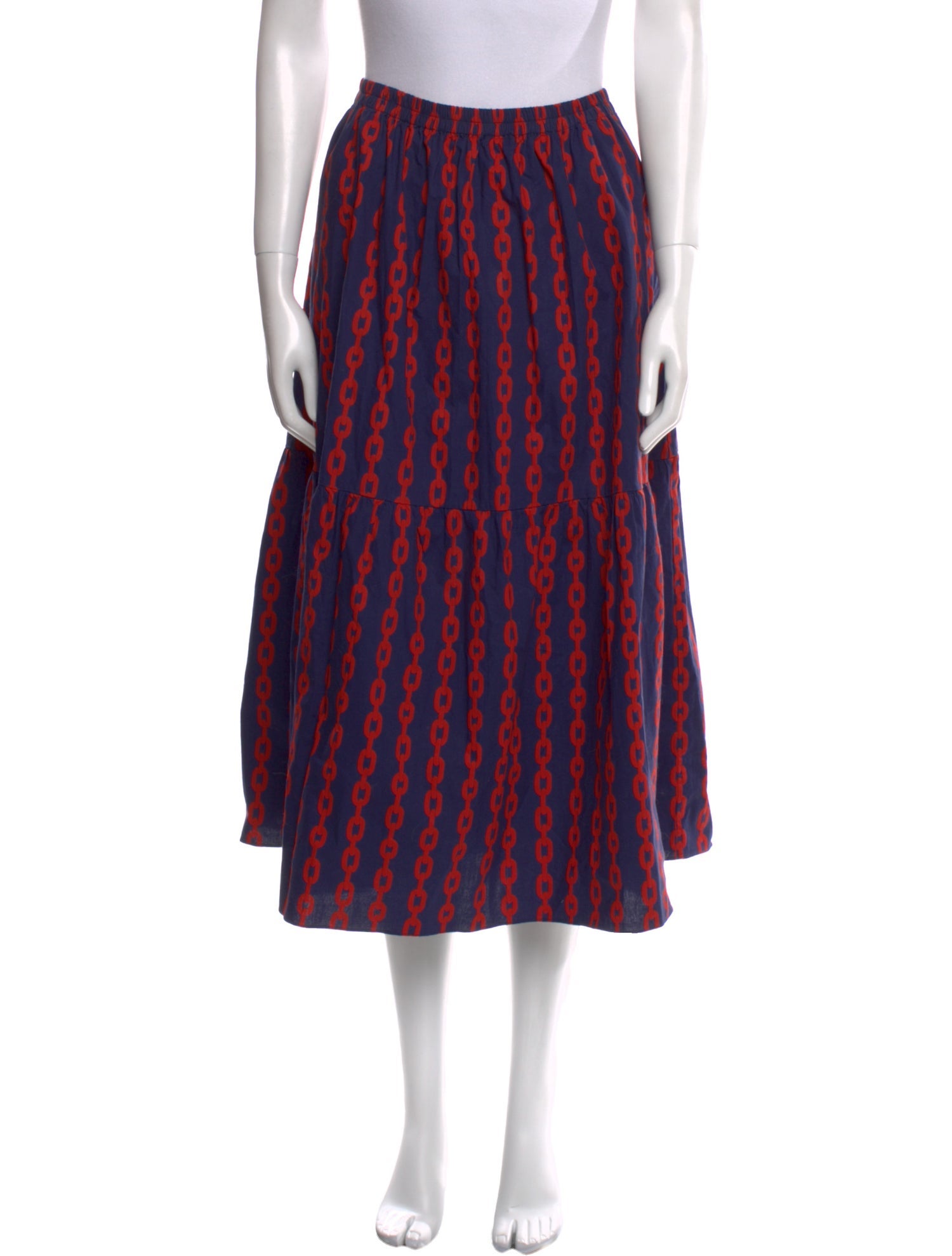 Clare V. Printed Midi Length Skirt