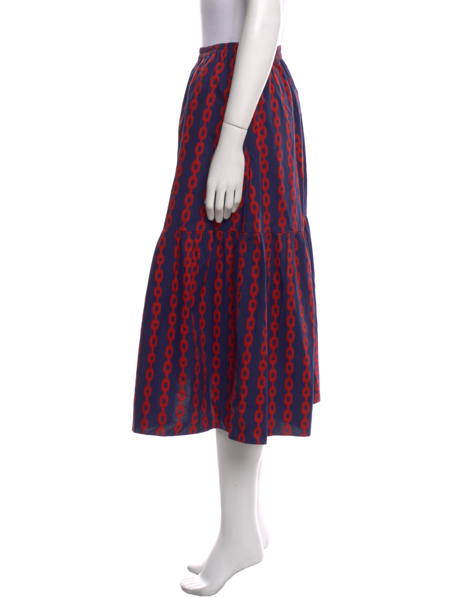 Clare V. Printed Midi Length Skirt