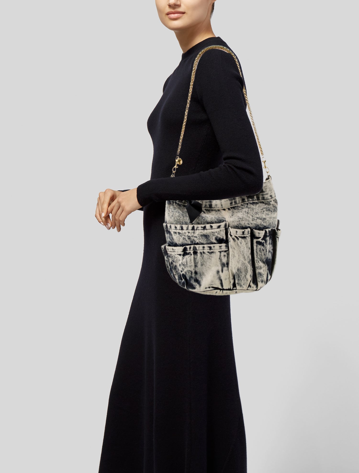 Clare V. Denim Top Handle Bag