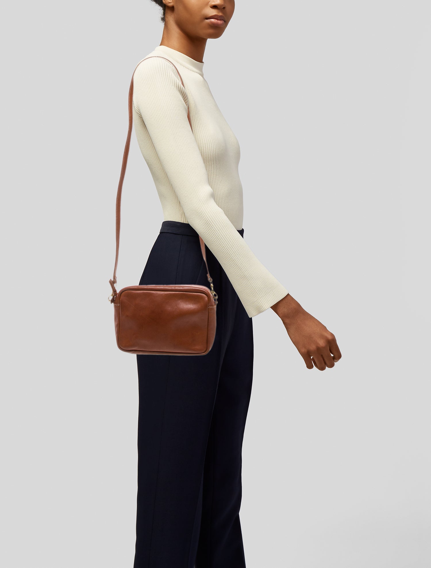 Clare V. Leather Midi Sac