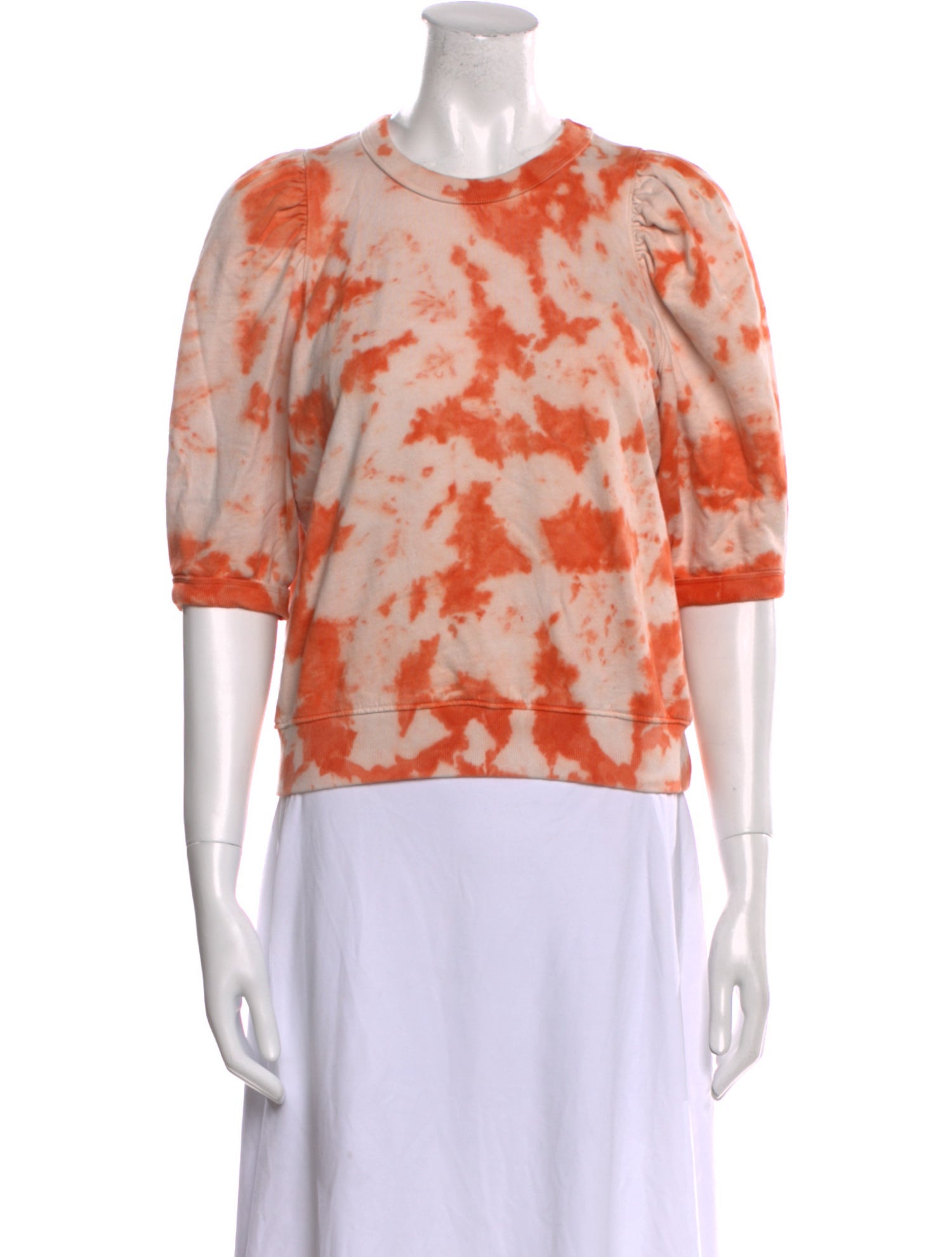 Clare V. Tie-Dye Print Crew Neck Crop Top