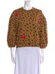 Clare V. Animal Print Crew Neck Sweatshirt