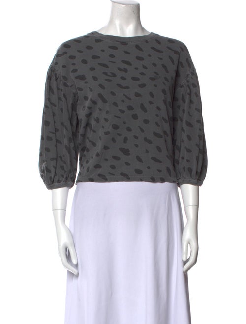 Clare V. Printed Bateau Neckline Crop Top