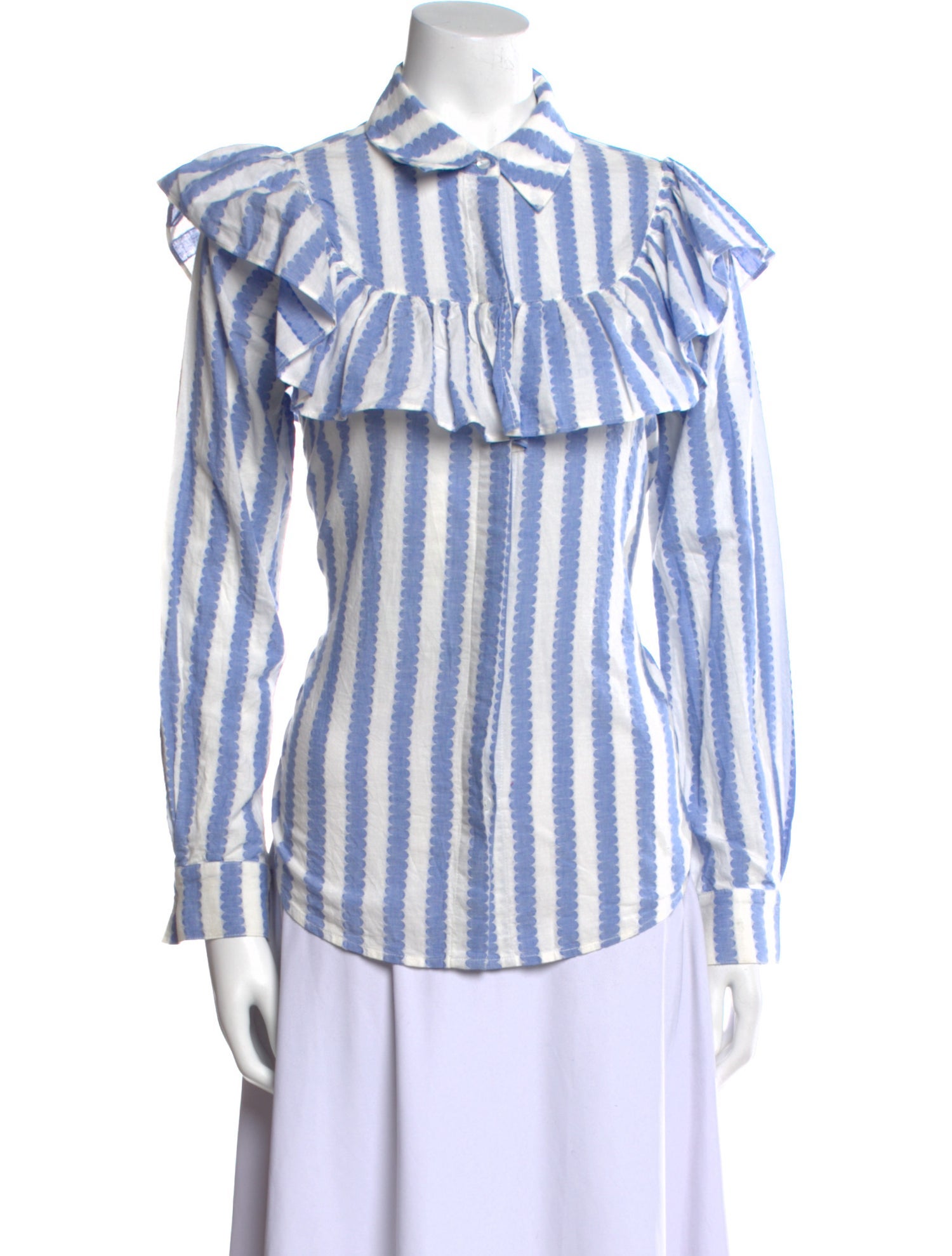 Clare V. Striped Long Sleeve Button-Up Top