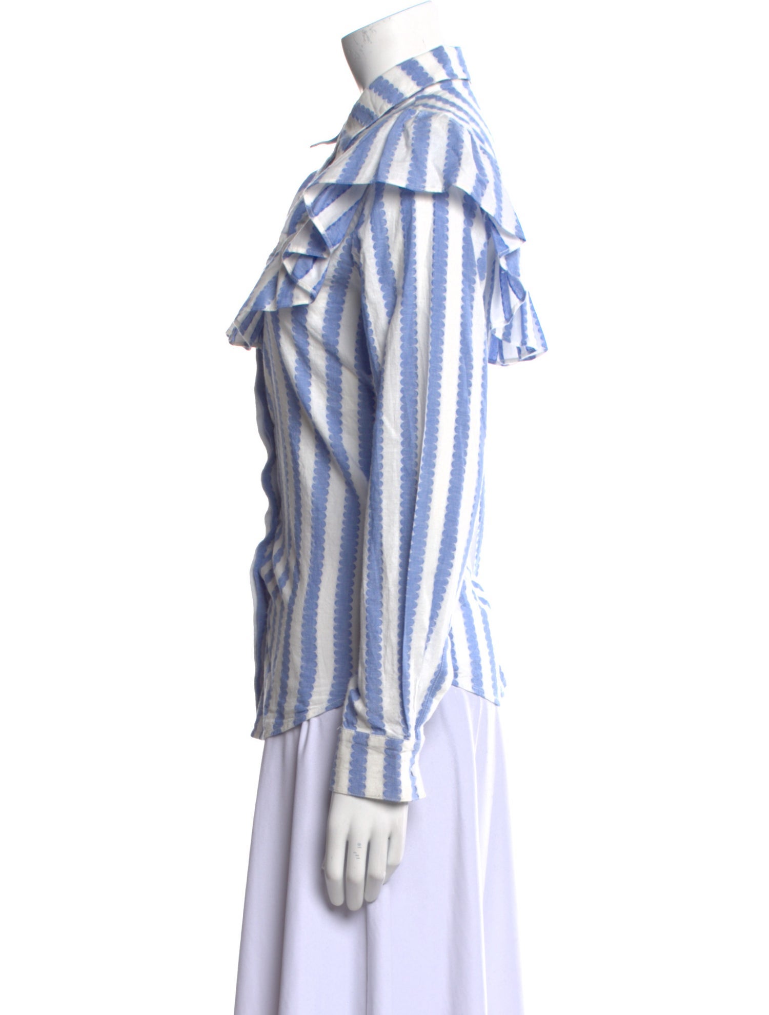 Clare V. Striped Long Sleeve Button-Up Top