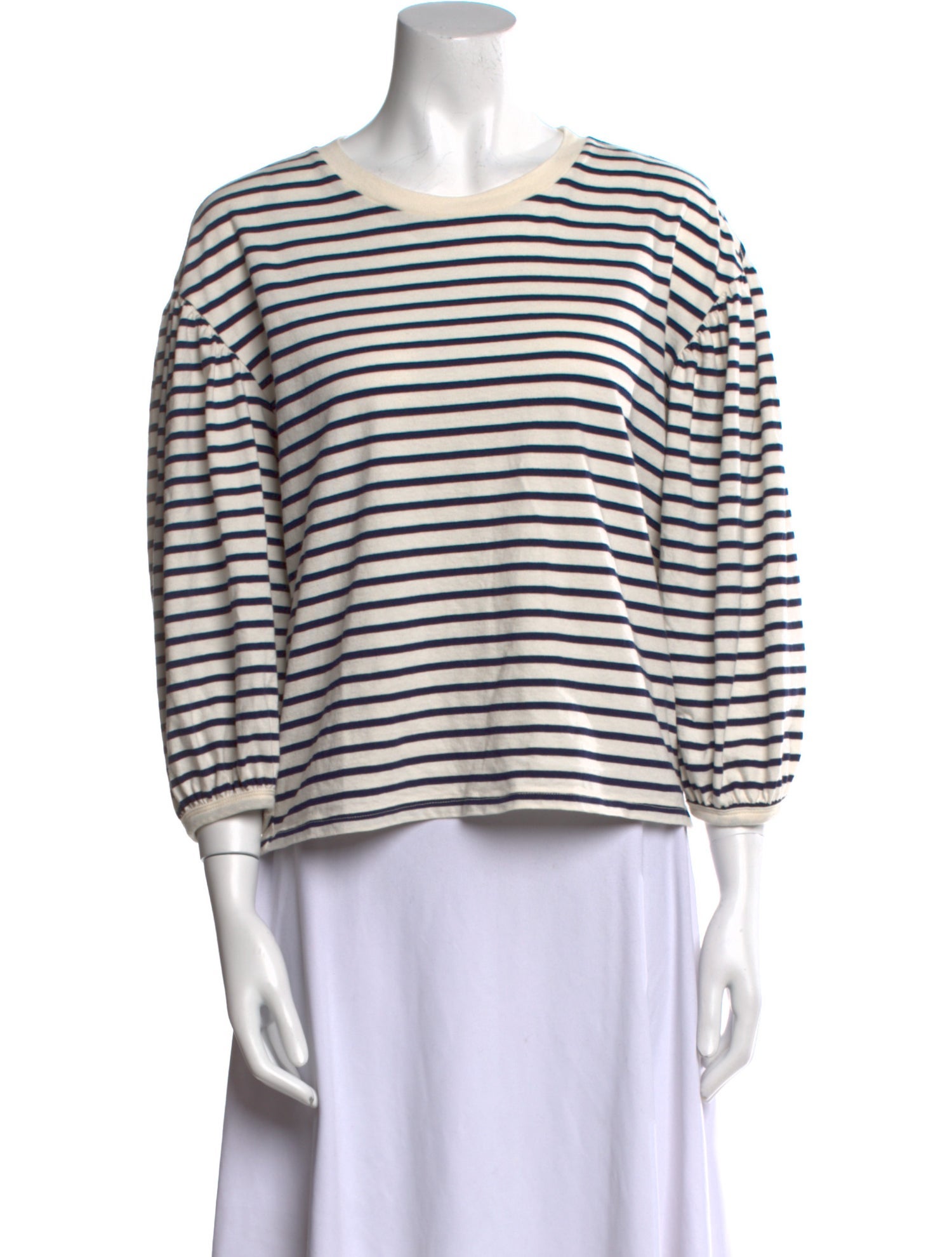 Clare V. Striped Bateau Neckline Top