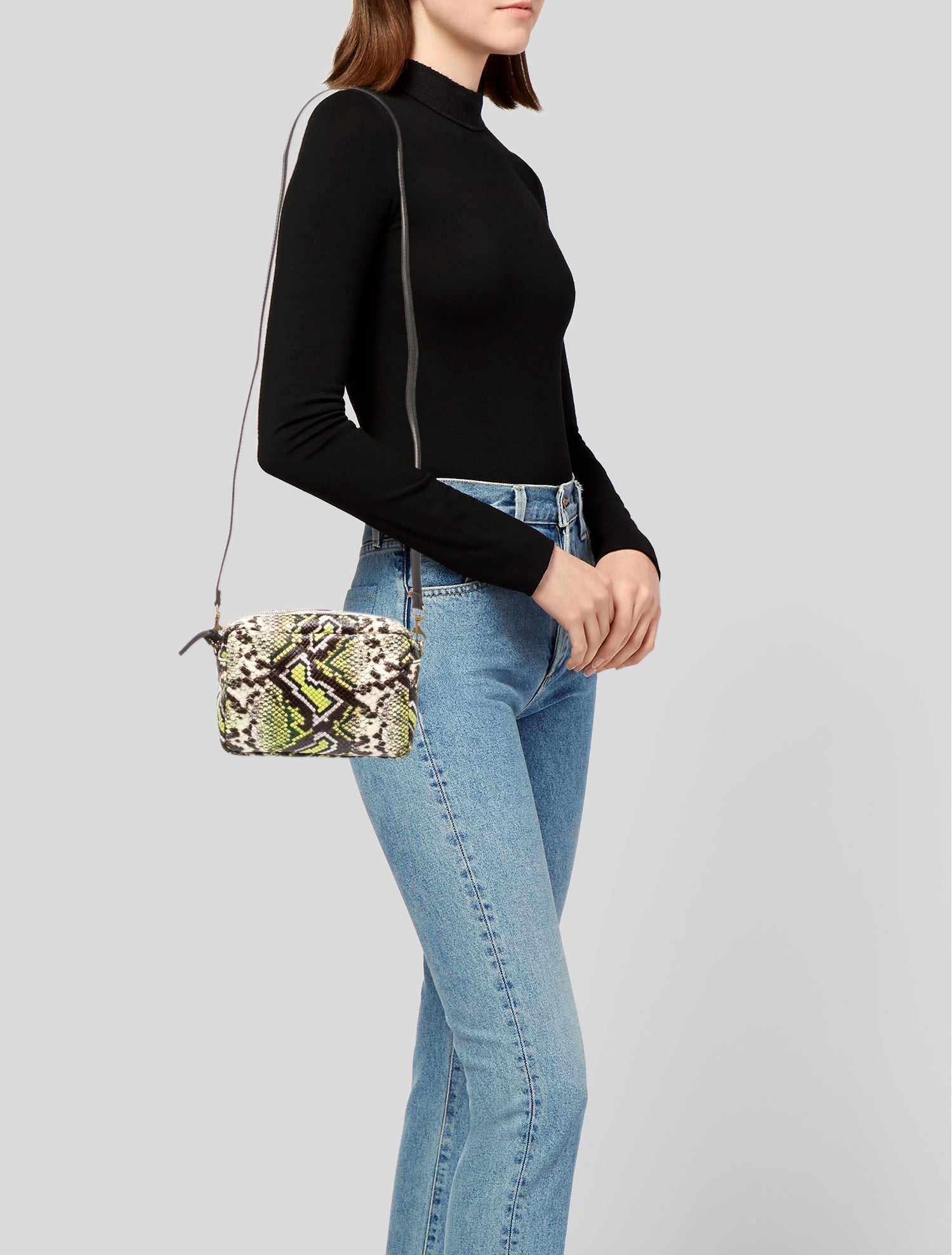 Clare V. Embossed Leather Crossbody Bag